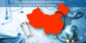Map of China with healthcare symbols and a globe.